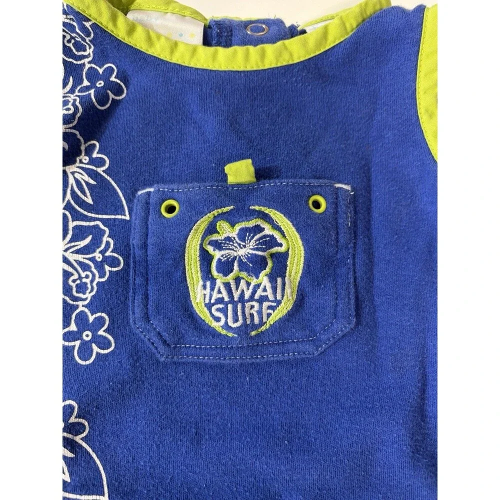 Hawaii Surf Floral Hawaiian Sleeveless Cotton One-Piece Romper 6-9 Months